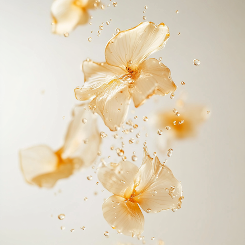 Amberharz und weißer Moschus schweben sanft in einer luxuriösen Duftkomposition – inspiriert von Montale Amber Musk.